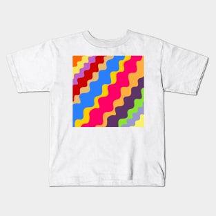 Retro slanting wavy pattern Kids T-Shirt